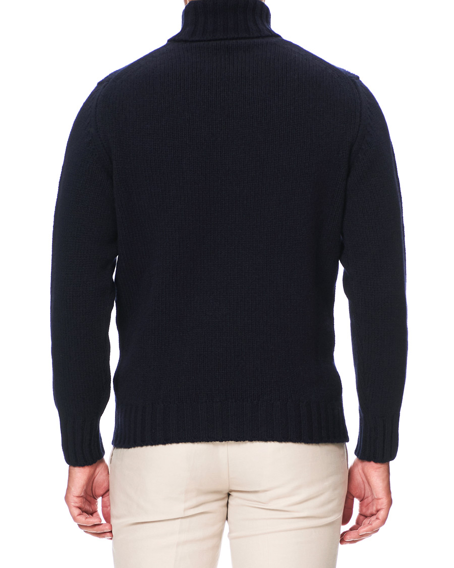 Herren | Pullover | Drake's | Lambswool Rollneck Navy