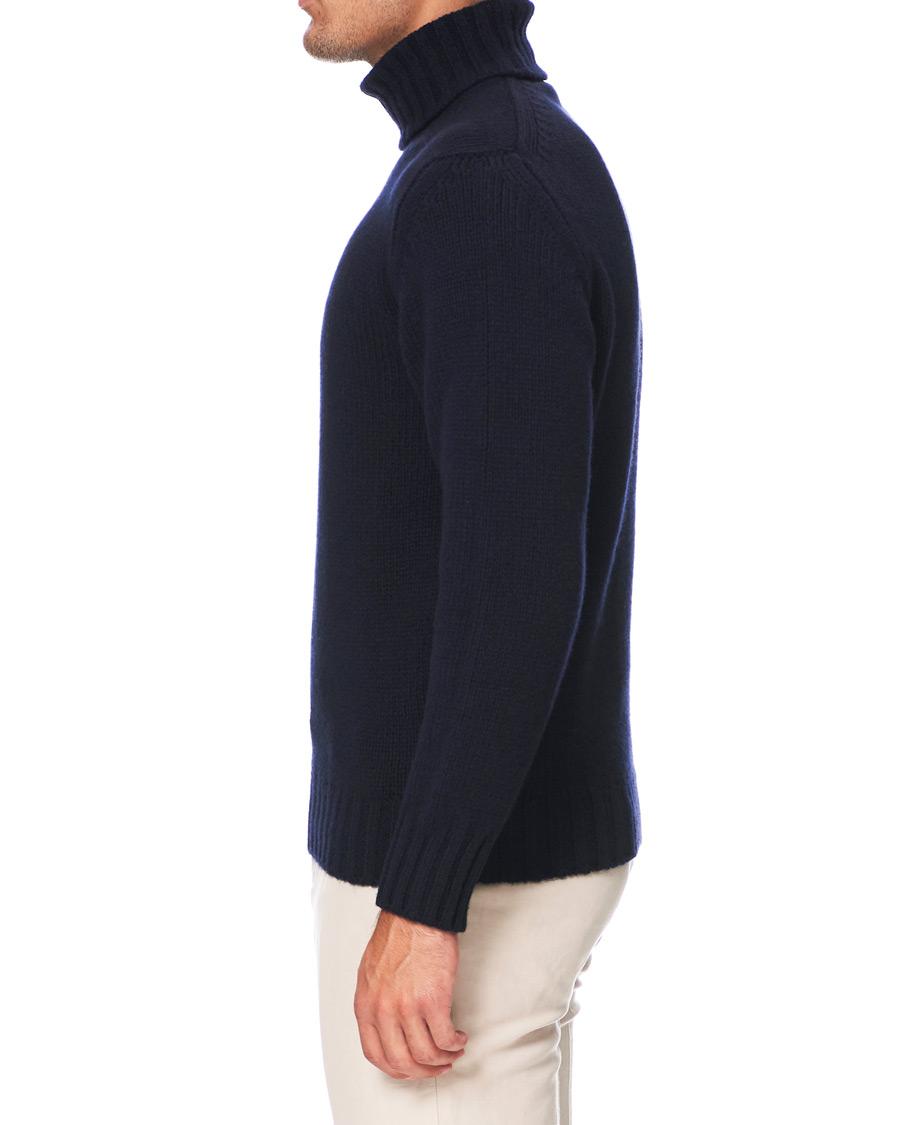 Herren | Pullover | Drake's | Lambswool Rollneck Navy