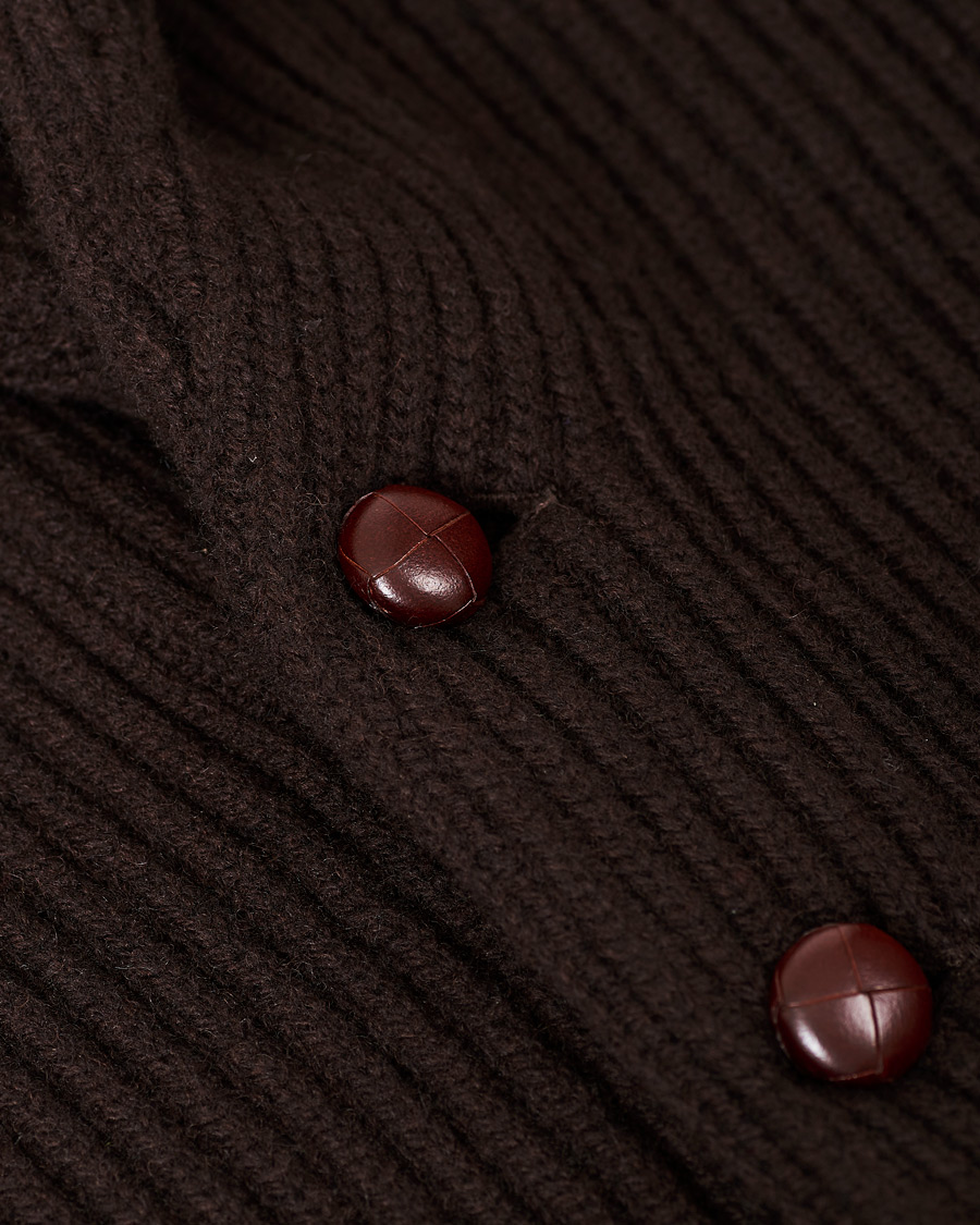 Herren | Pullover | Drake's | Lambswool Shawl Cardigan Ebony