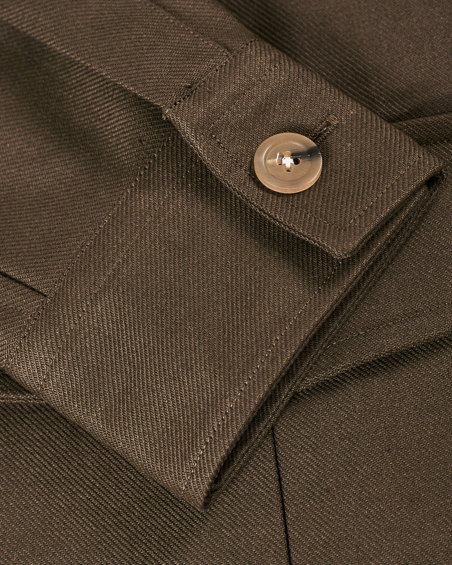 Herren | Hemden | Drake's | Solid Twill Overshirt Olive