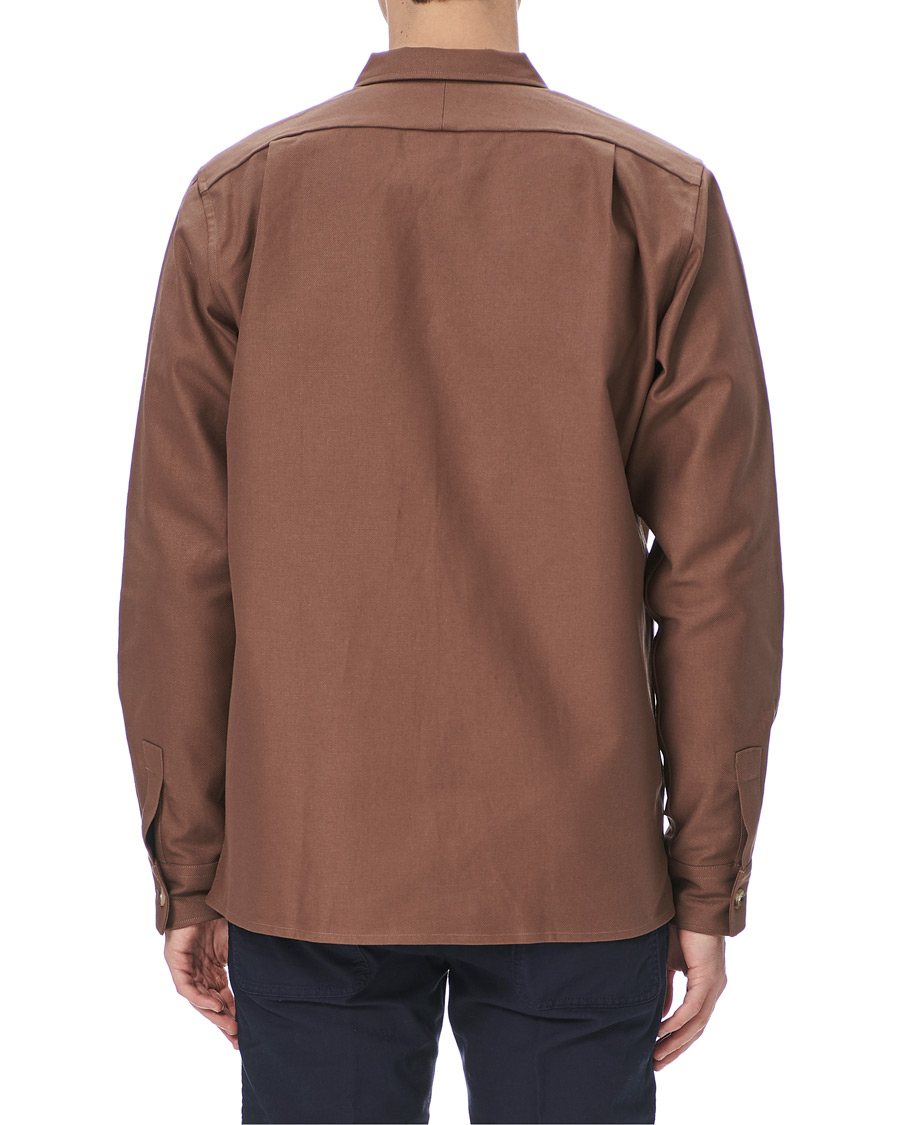 Herren | Hemden | Drake's | Solid Twill Overshirt Brown