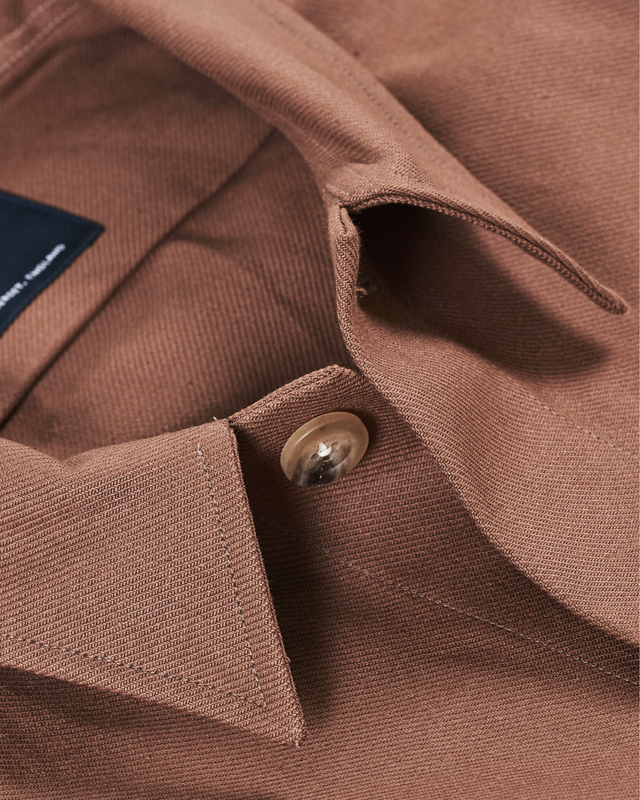 Herren | Hemden | Drake's | Solid Twill Overshirt Brown