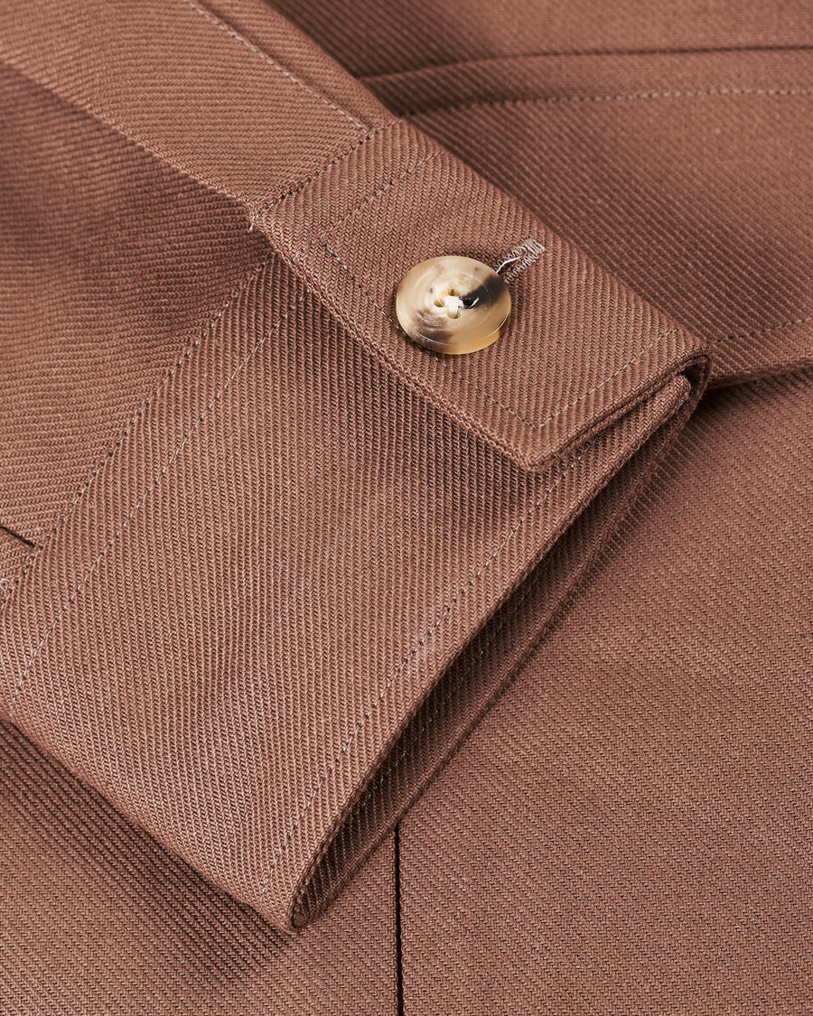 Herren | Hemden | Drake's | Solid Twill Overshirt Brown