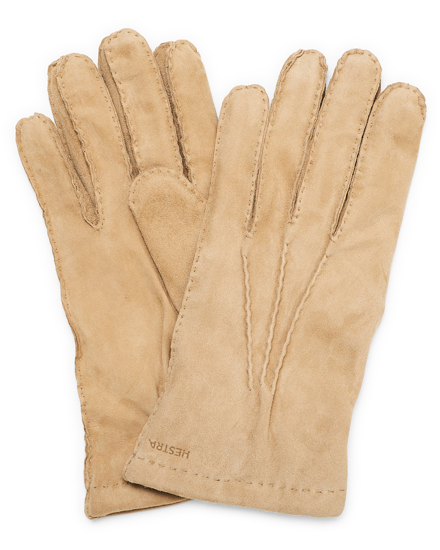 Herren | Hestra Arthur Wool Lined Suede Glove Camel | Hestra | Arthur Wool Lined Suede Glove Camel