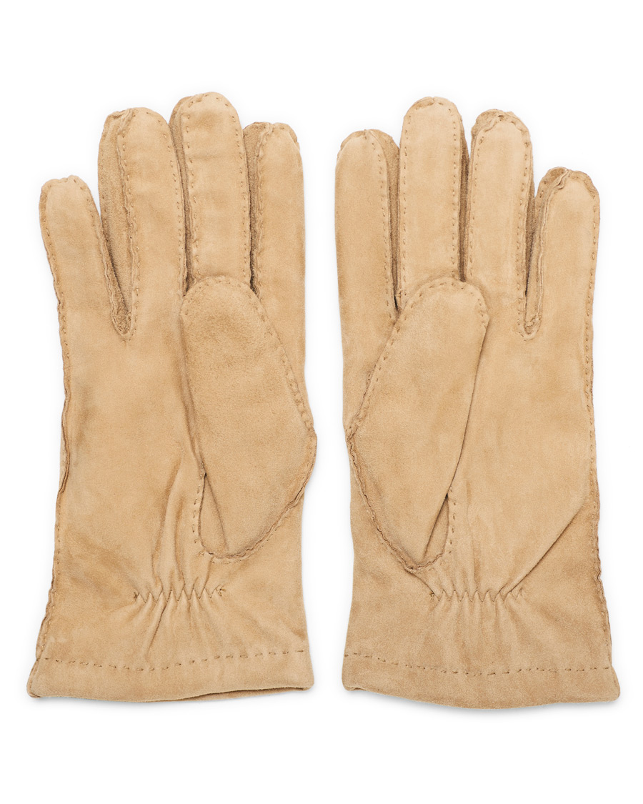 Herren | Hestra Arthur Wool Lined Suede Glove Camel | Hestra | Arthur Wool Lined Suede Glove Camel