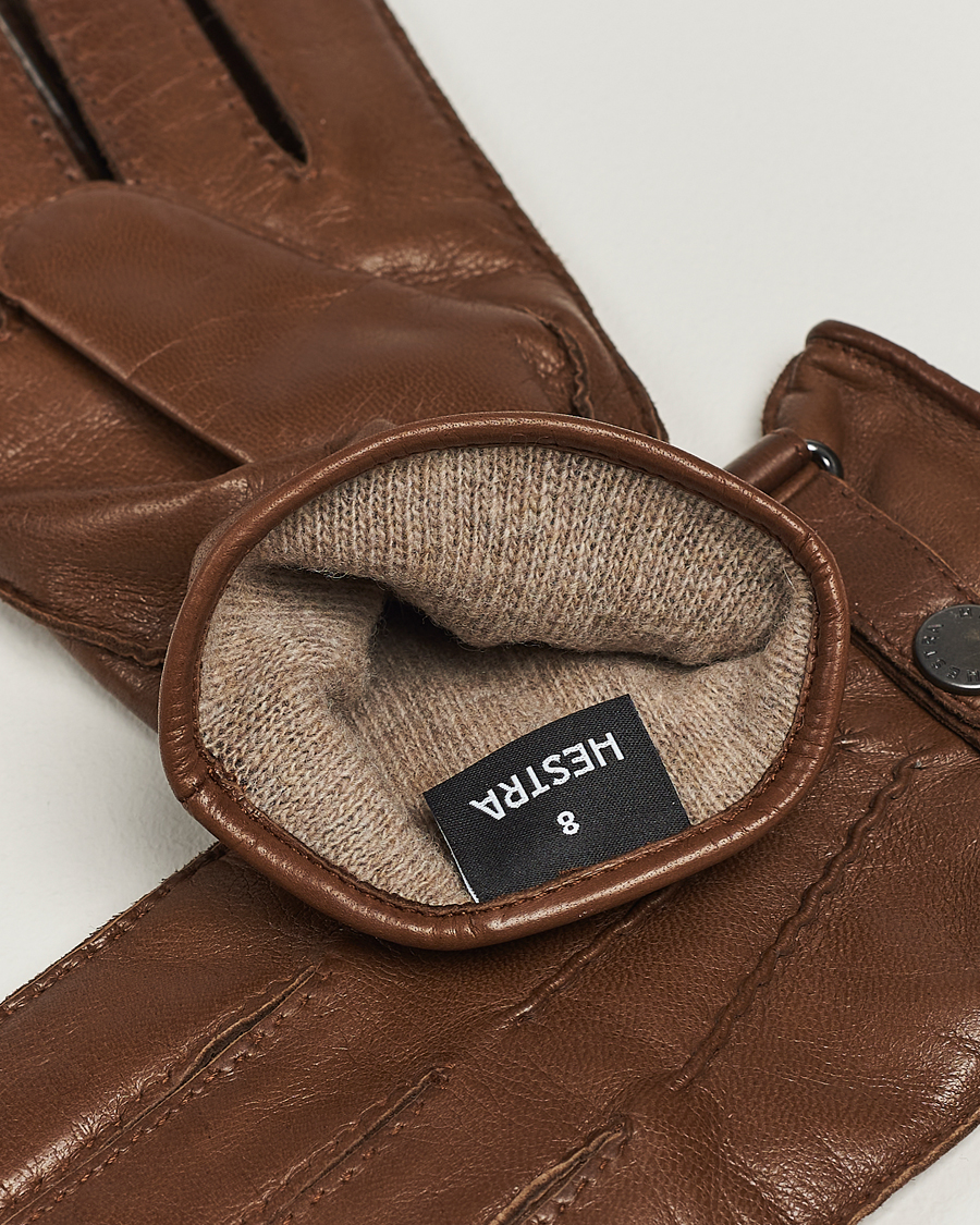 Herren | Wärmende Accessoires | Hestra | Jake Wool Lined Buckle Glove Light Brown