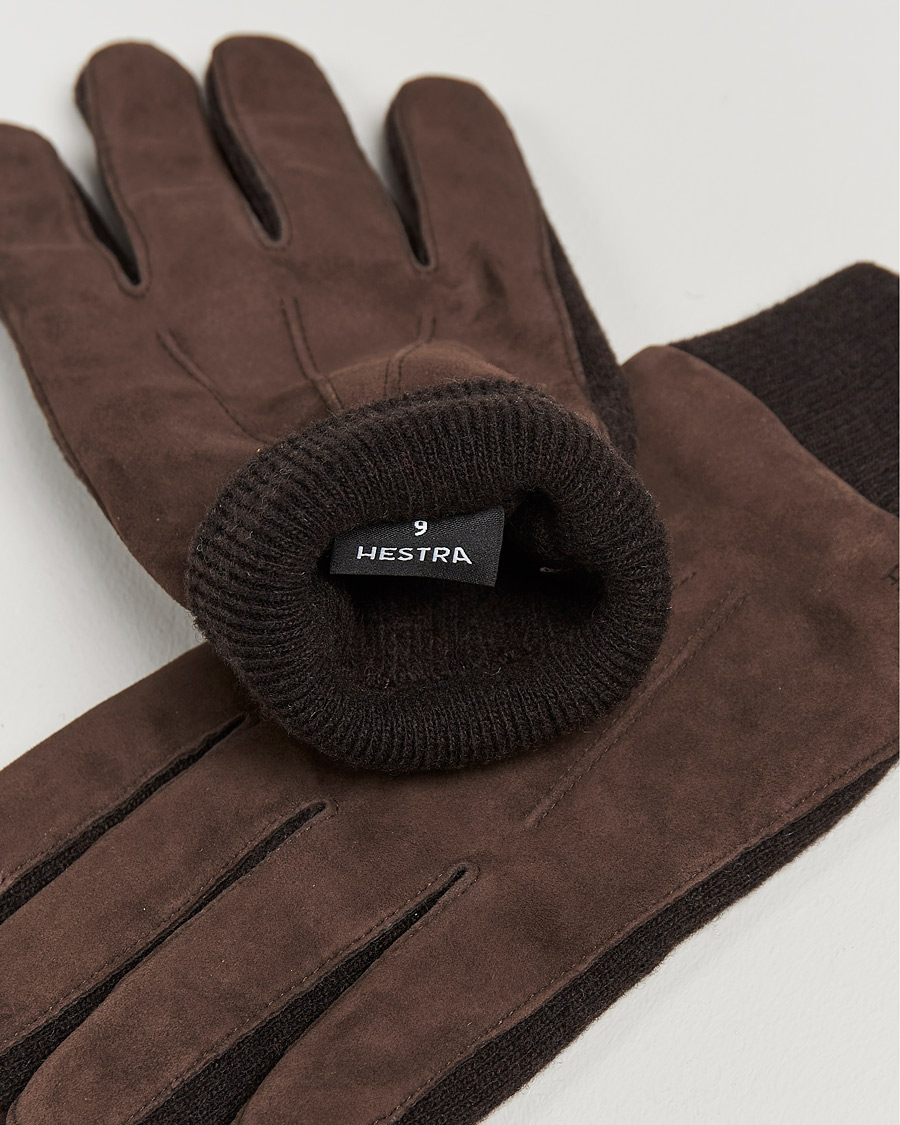 Herren | Special gifts | Hestra | Geoffery Suede Wool Tricot Glove Espresso