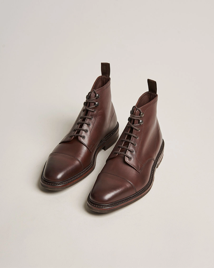 Herren | Handgefertigte Schuhe | Loake 1880 | Roehampton Boot Dk Brown Burnished Calf