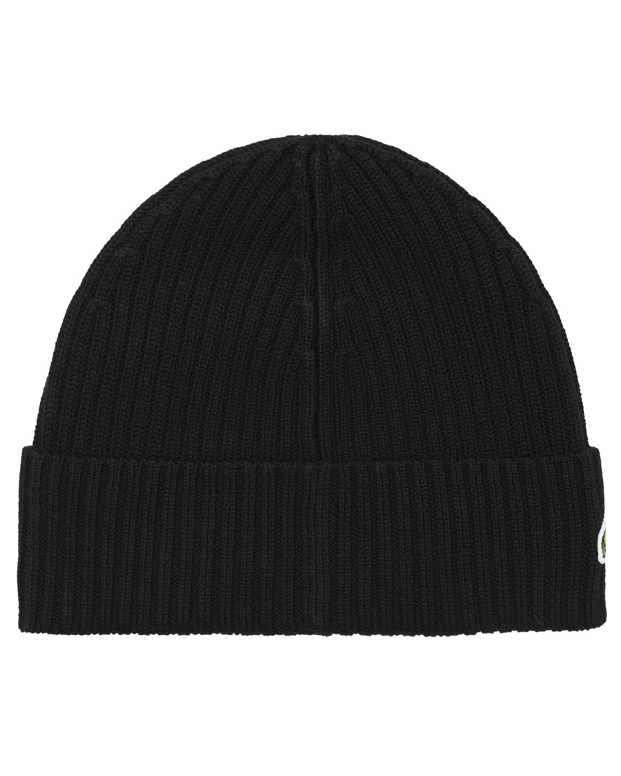 Herren | Lacoste Knitted Beanie Noir | Lacoste | Knitted Beanie Noir