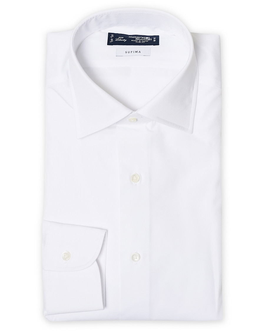 Herren | Hemden | Kamakura Shirts | Slim Fit Pinpoint Oxford Shirt White