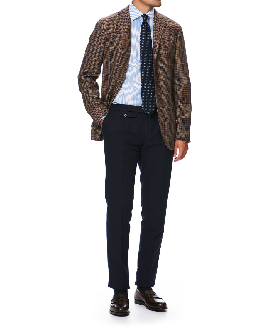 Herren | Hemden | Kamakura Shirts | Slim Fit Striped Travel Shirt Blue/White