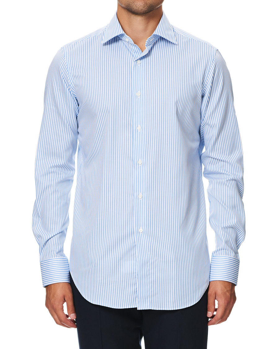 Herren | Hemden | Kamakura Shirts | Slim Fit Striped Travel Shirt Blue/White