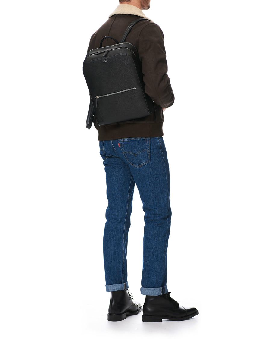 Herren | Smythson Panama Zip Around Backpack Black | Smythson | Panama Zip Around Backpack Black