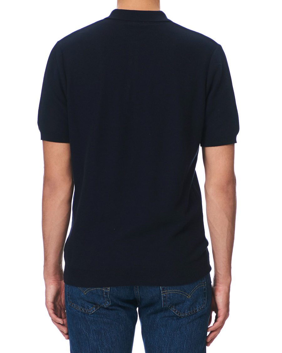 Herren | Poloshirts | Sunspel | Fine Texture Polo Navy