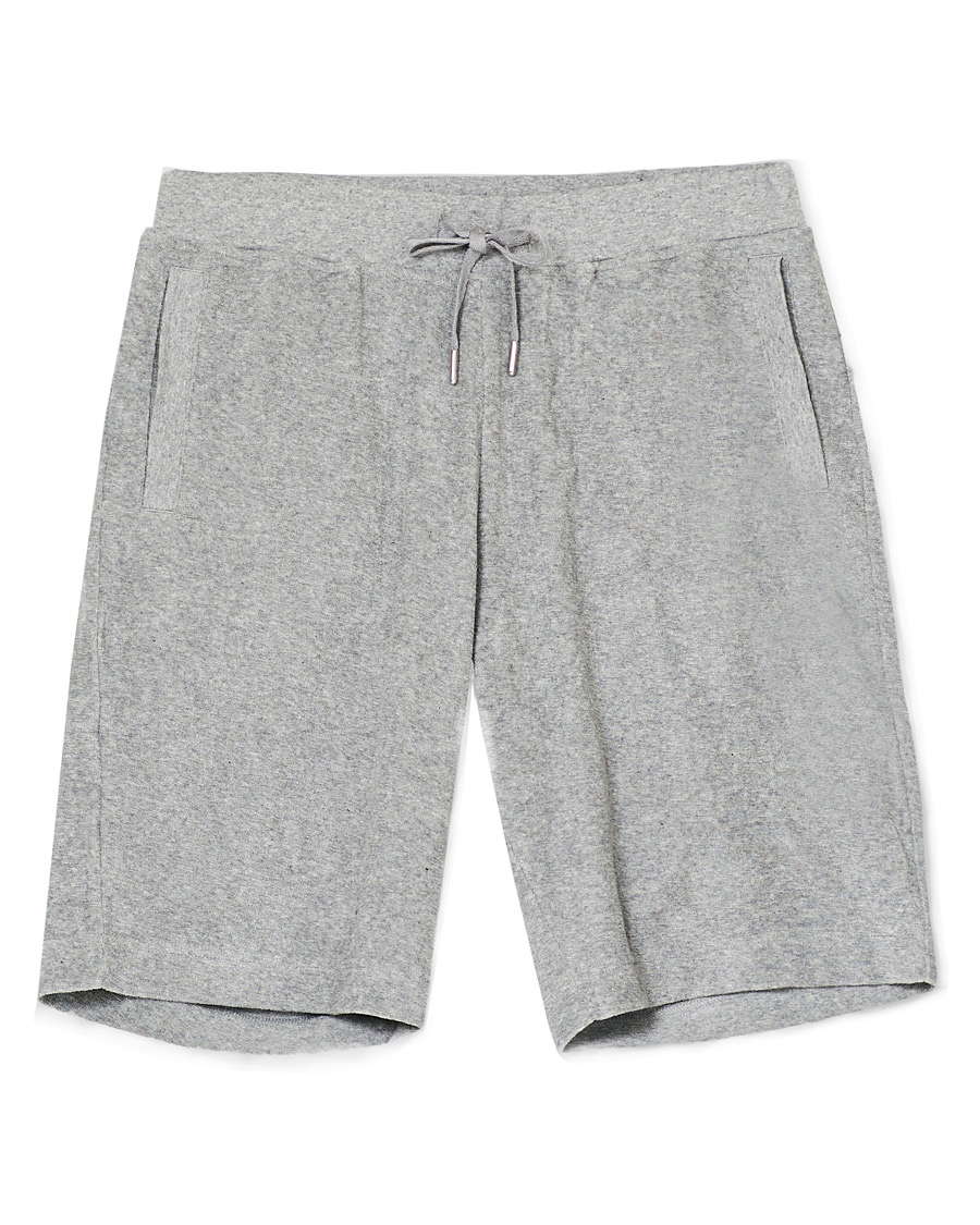 Herren | Shorts | Sunspel | Organic Cotton Towelling Shorts Grey Melange