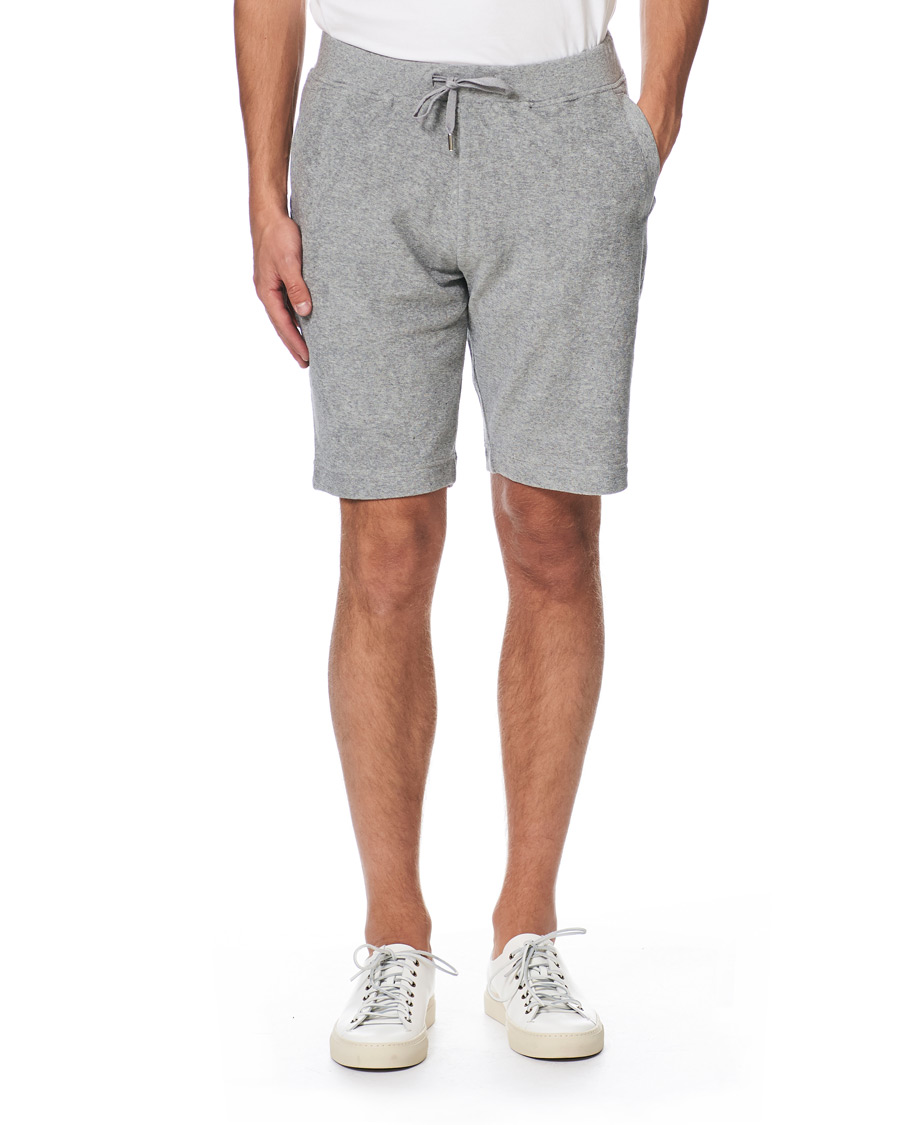 Herren | Shorts | Sunspel | Organic Cotton Towelling Shorts Grey Melange
