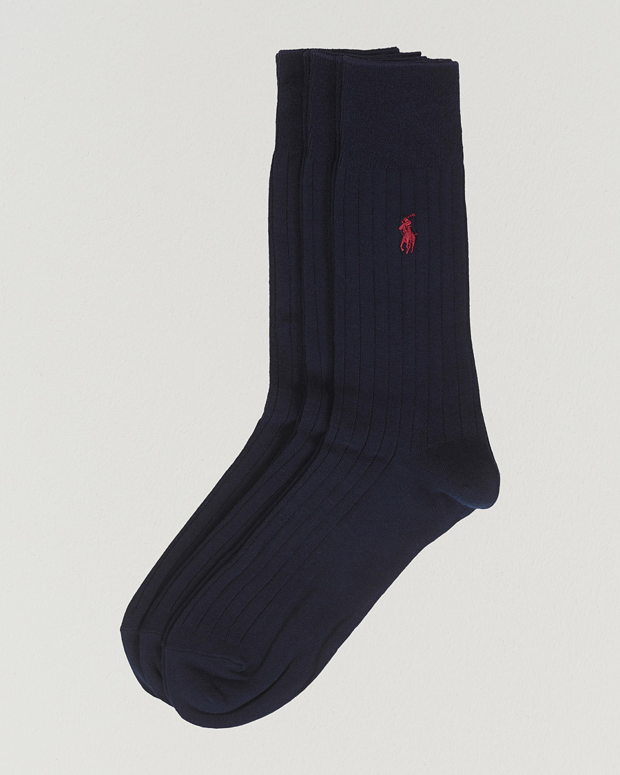 Herren | Unterwäsche | Polo Ralph Lauren | 3-Pack Egyptian Rib Crew Socks Navy