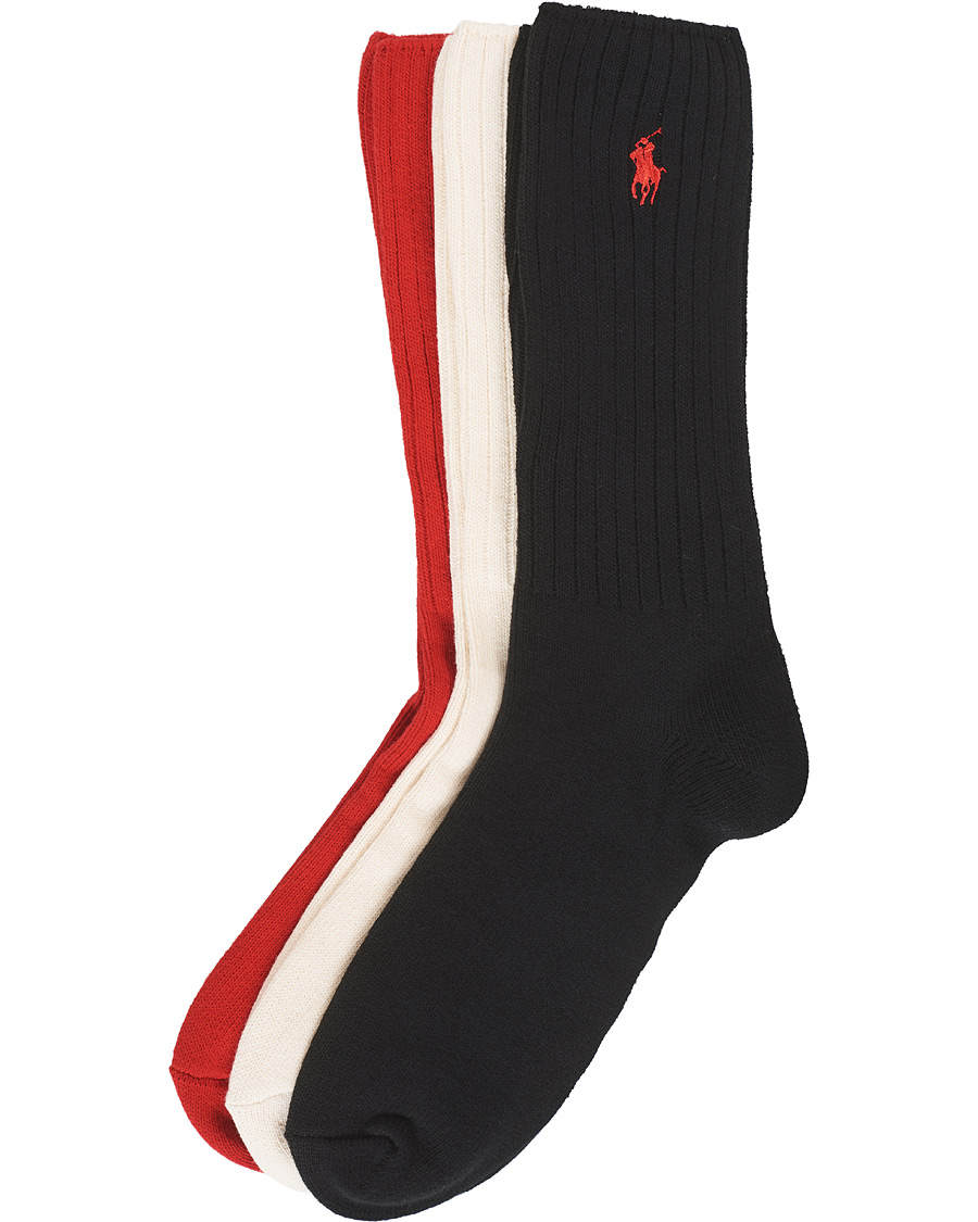 Herren | Unterwäsche | Polo Ralph Lauren | 3-Pack Gift Box Ribbed Socks Red/Cream/Black