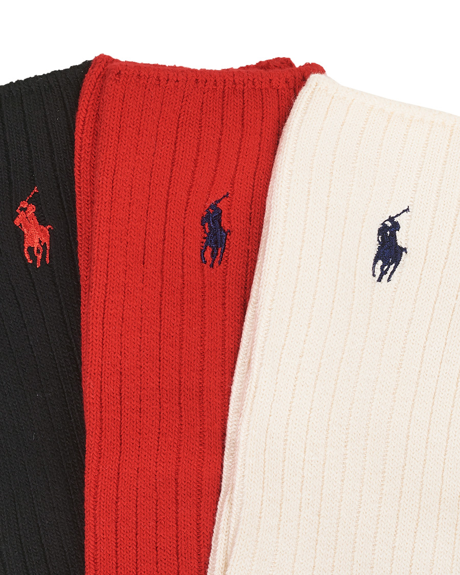 Herren | Unterwäsche | Polo Ralph Lauren | 3-Pack Gift Box Ribbed Socks Red/Cream/Black