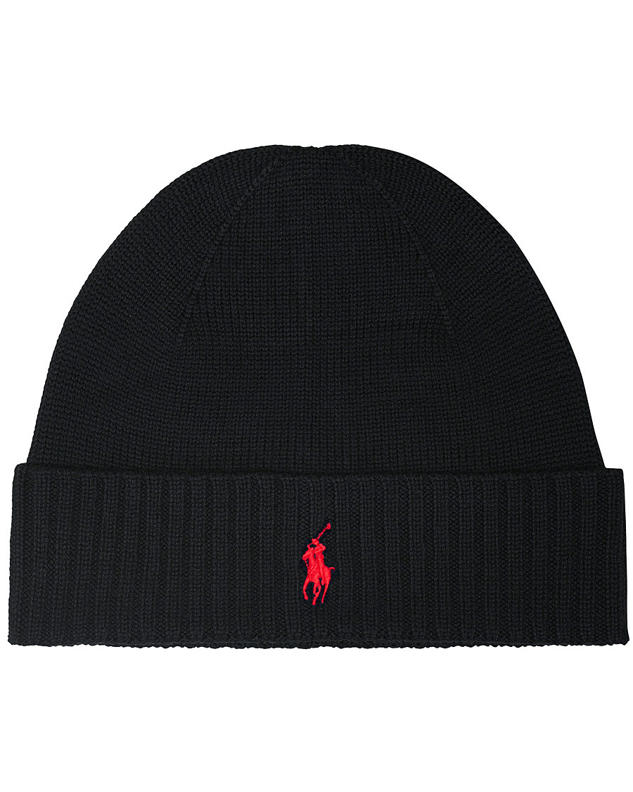 Herren | Polo Ralph Lauren Merino Wool Beanie Polo Black | Polo Ralph Lauren | Merino Wool Beanie Polo Black