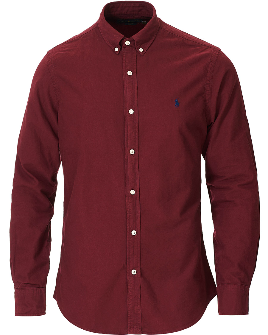 Herren | Hemden | Polo Ralph Lauren | Slim Fit Garment Dyed Oxford Shirt Wine