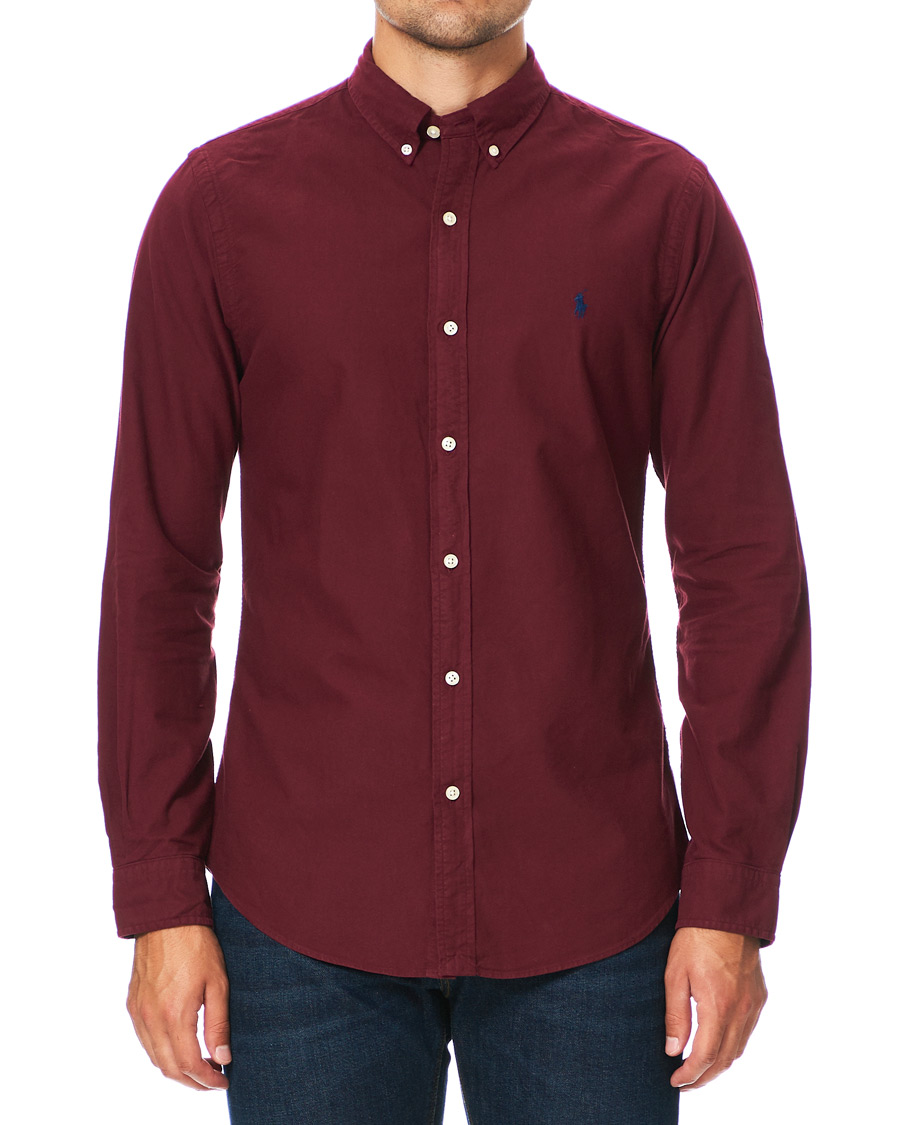 Herren | Hemden | Polo Ralph Lauren | Slim Fit Garment Dyed Oxford Shirt Wine