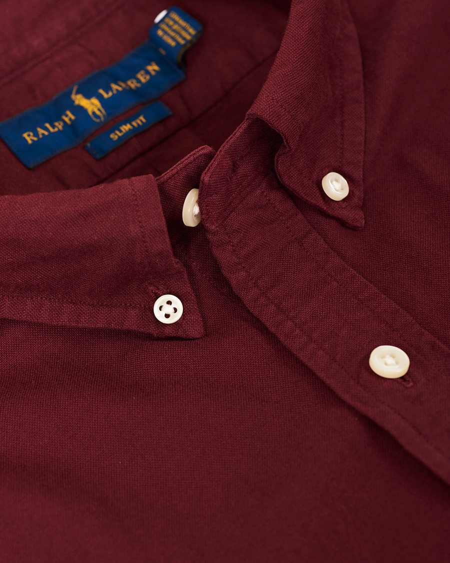 Herren | Hemden | Polo Ralph Lauren | Slim Fit Garment Dyed Oxford Shirt Wine