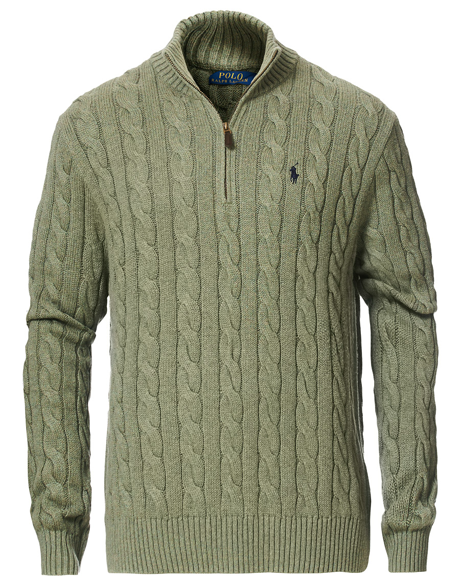 Herren | Pullover | Polo Ralph Lauren | Cotton Cable Half Zip Green