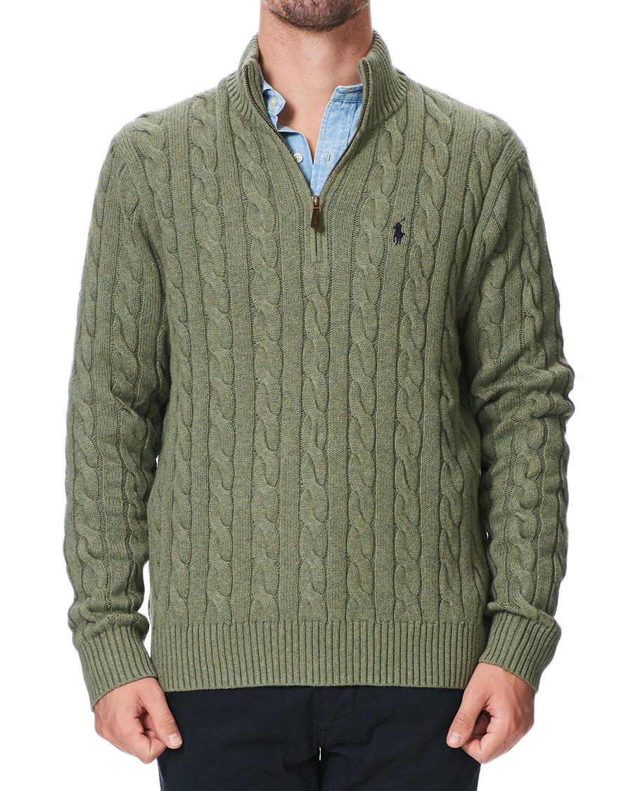 Herren | Pullover | Polo Ralph Lauren | Cotton Cable Half Zip Green