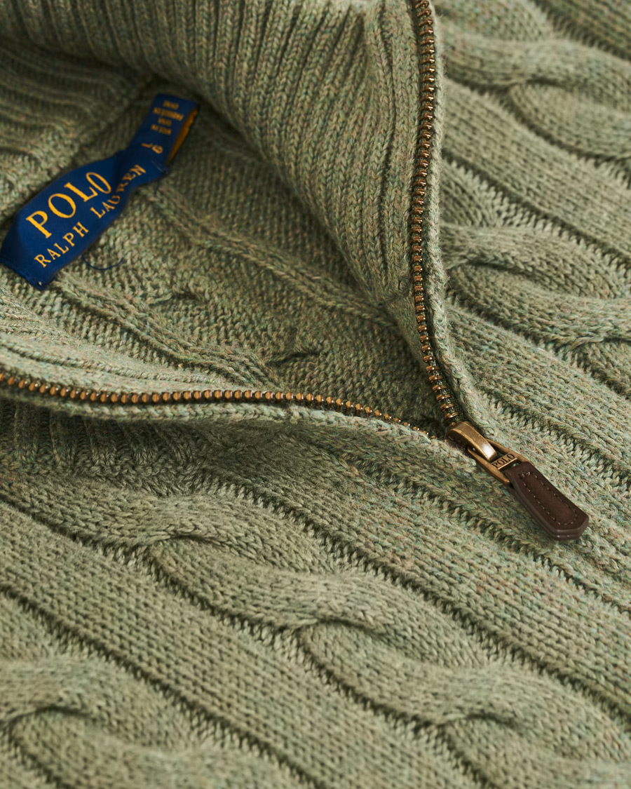 Herren | Pullover | Polo Ralph Lauren | Cotton Cable Half Zip Green