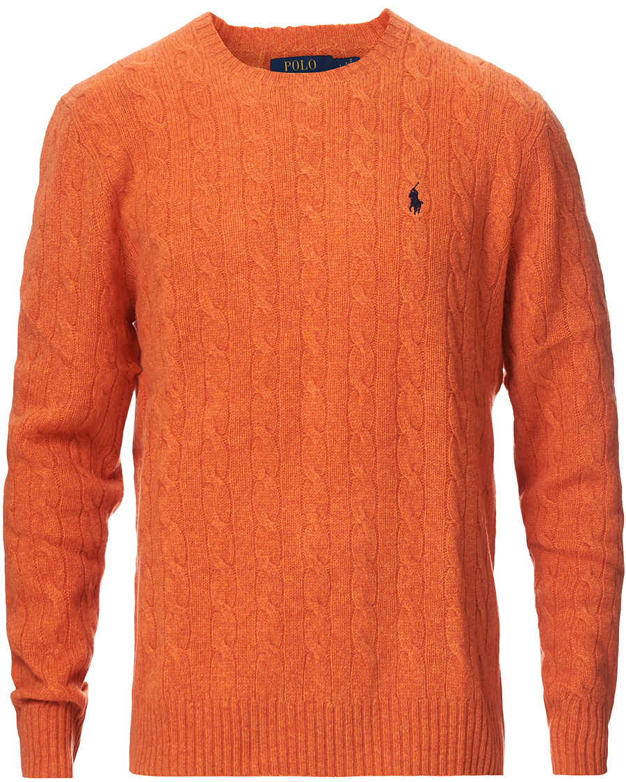 Herren | Pullover | Polo Ralph Lauren | Wool/Cashmere Cable Crew Neck Pullover Orange Heather