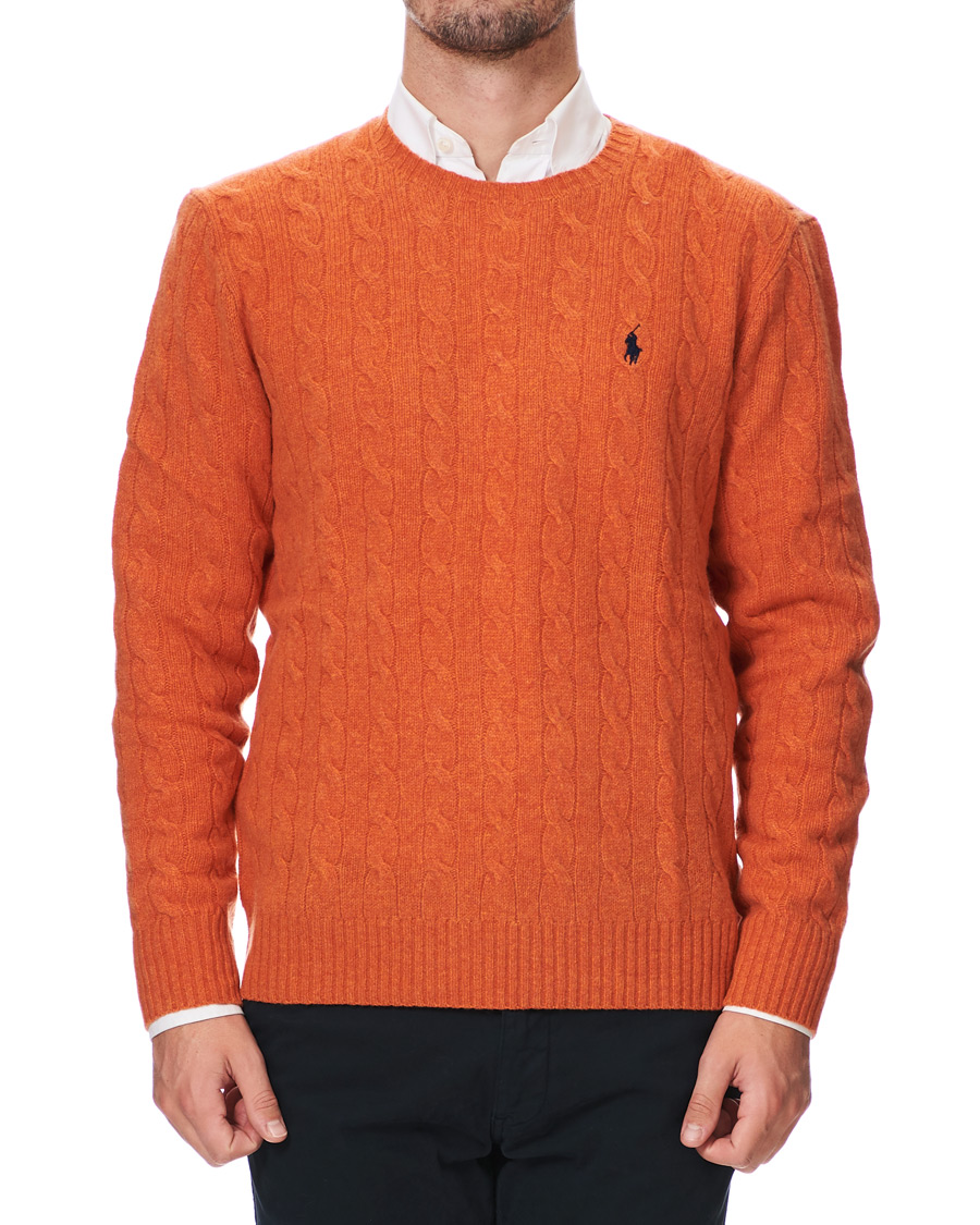Herren | Pullover | Polo Ralph Lauren | Wool/Cashmere Cable Crew Neck Pullover Orange Heather