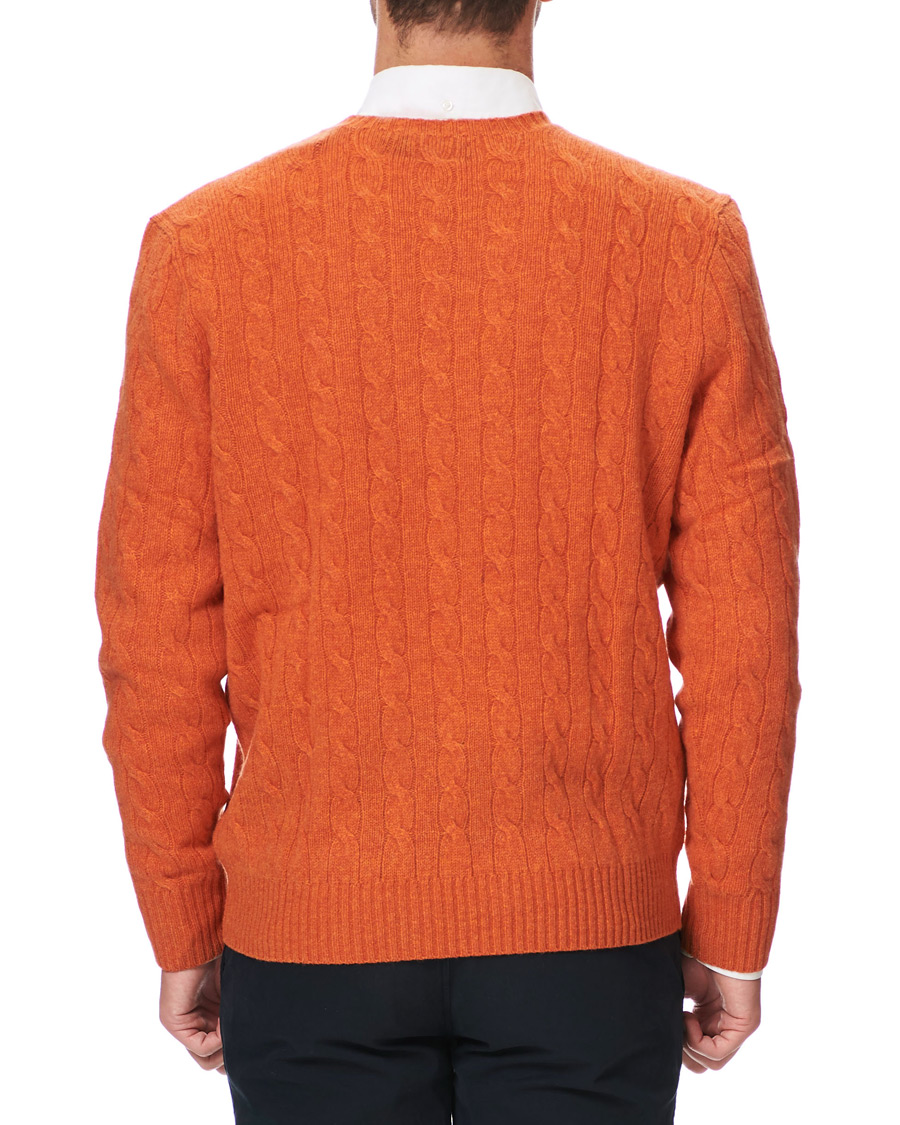 Herren | Pullover | Polo Ralph Lauren | Wool/Cashmere Cable Crew Neck Pullover Orange Heather