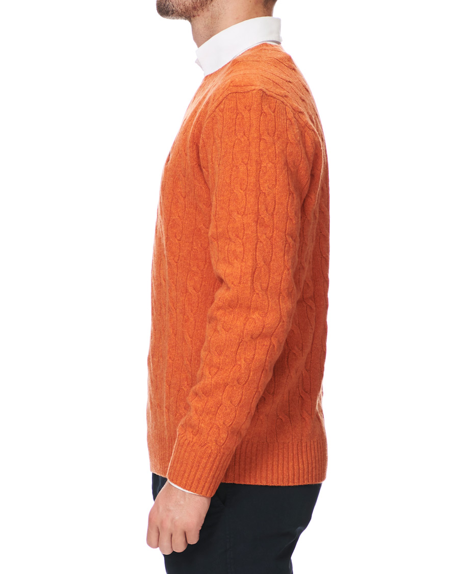 Herren | Pullover | Polo Ralph Lauren | Wool/Cashmere Cable Crew Neck Pullover Orange Heather