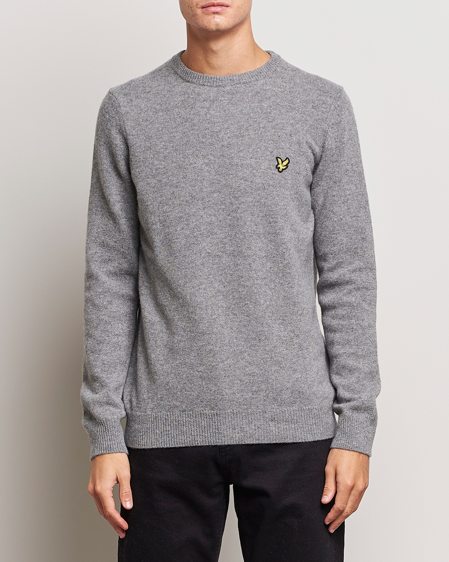 Herren |  | Lyle & Scott | Lambswool Crew Neck Pullover Mid Grey Melange