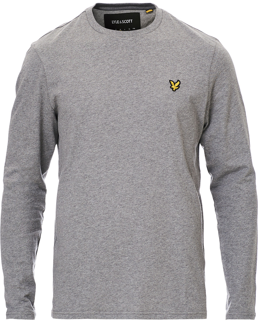 Herren | T-Shirts | Lyle & Scott | Long Sleeve Crew Neck Tee Mid Grey Marl