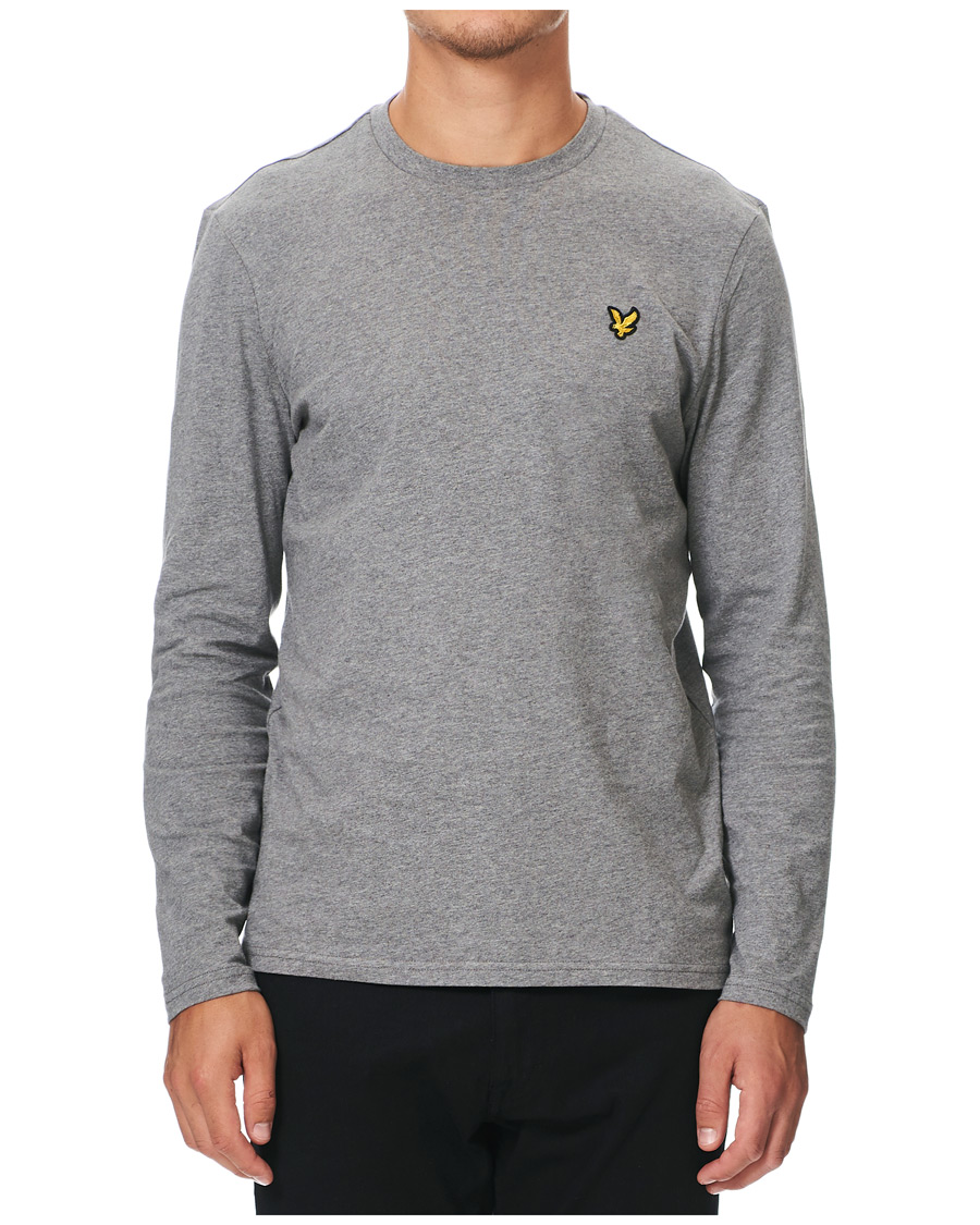 Herren | T-Shirts | Lyle & Scott | Long Sleeve Crew Neck Tee Mid Grey Marl