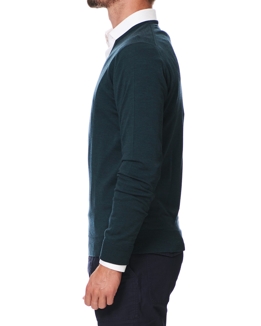 Herren | Pullover | John Smedley | Bobby Extra Fine Merino V-Neck Pullover Racing Green
