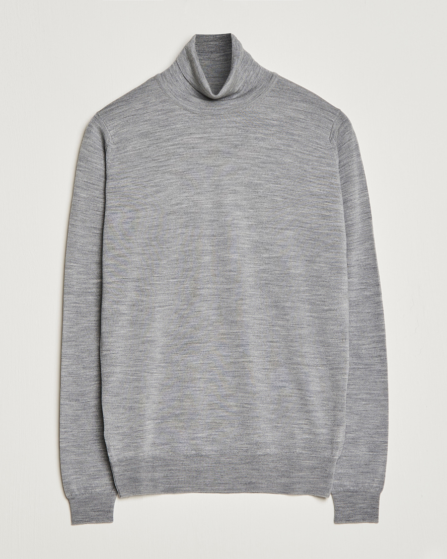 Herren | Pullover | John Smedley | Cherwell Extra Fine Merino Rollneck Silver