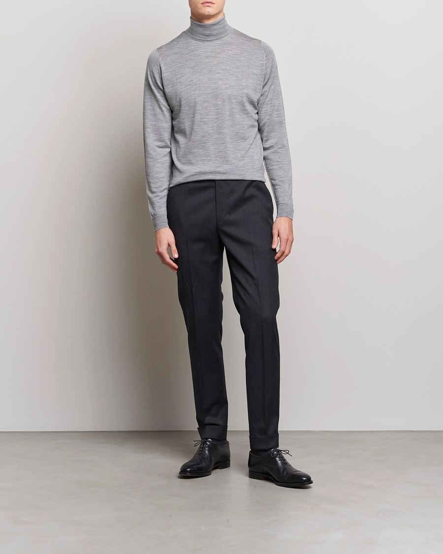 Herren | Pullover | John Smedley | Cherwell Extra Fine Merino Rollneck Silver