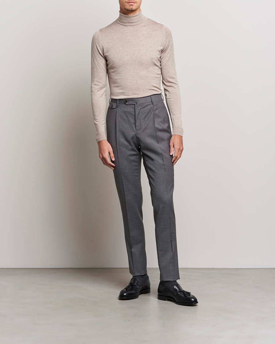 Herren | Pullover | John Smedley | Cherwell Extra Fine Merino Rollneck Soft Fawn