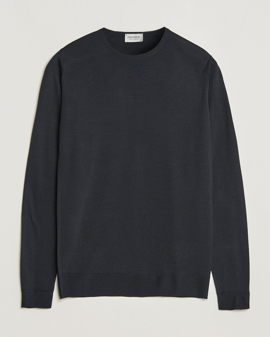 Herren | Pullover | John Smedley | Lundy Extra Fine Merino Crew Neck Black