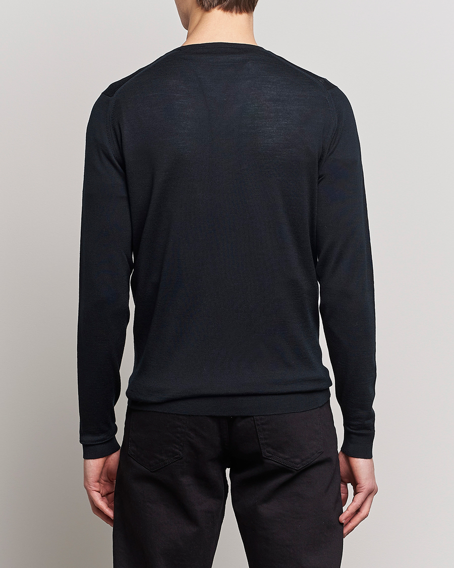 Herren | Pullover | John Smedley | Lundy Extra Fine Merino Crew Neck Black