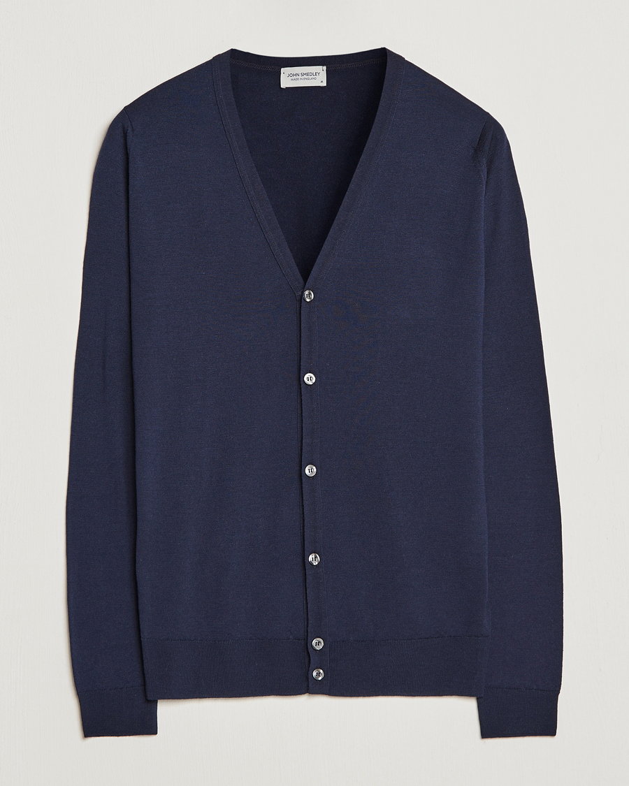 Herren | Pullover | John Smedley | Petworth Extra Fine Merino Cardigan Midnight