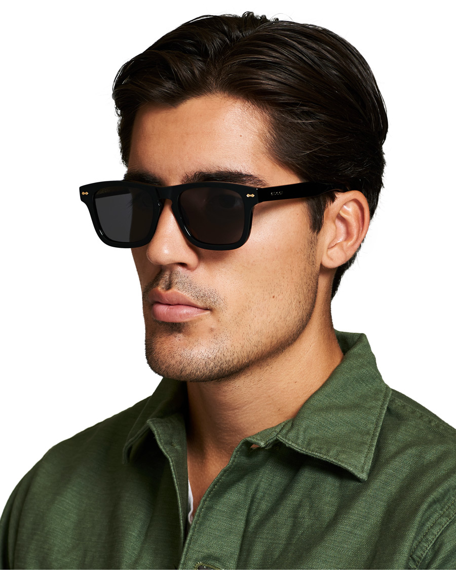 Herren | Gucci GG0735S Sunglasses Black/Grey | Gucci | GG0735S Sunglasses Black/Grey