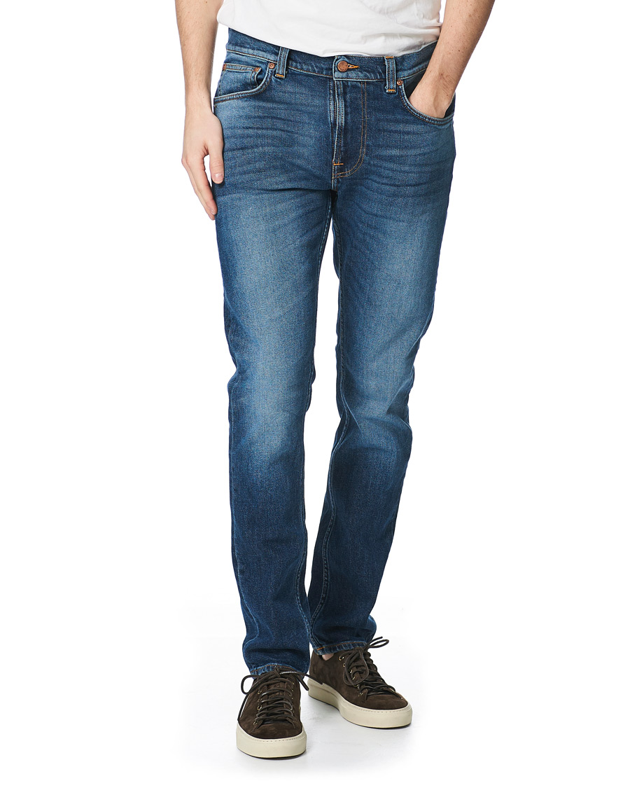 Herren | Jeans | Nudie Jeans | Lean Dean Stretch Jeans Dark Sharp Twill
