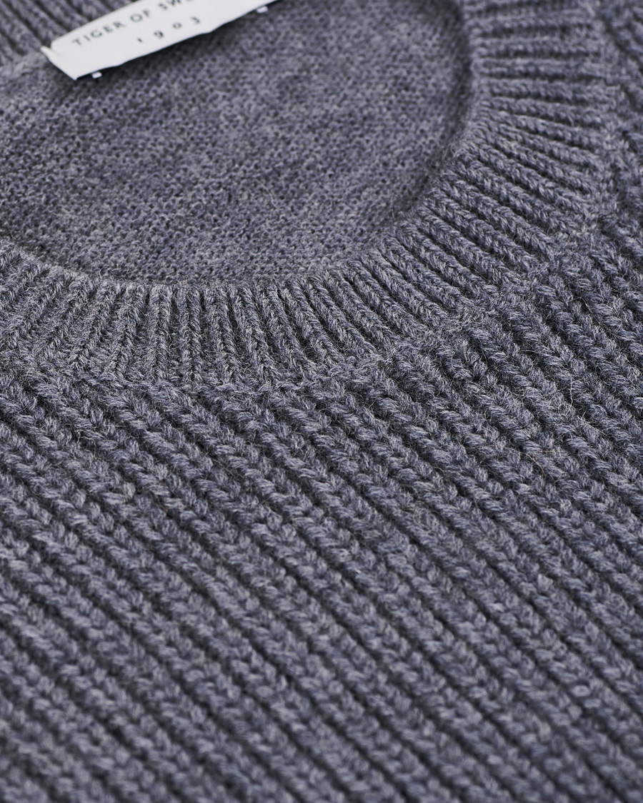Herren | Pullover | Tiger of Sweden | Puffin Wool Merino Crew Neck Grey