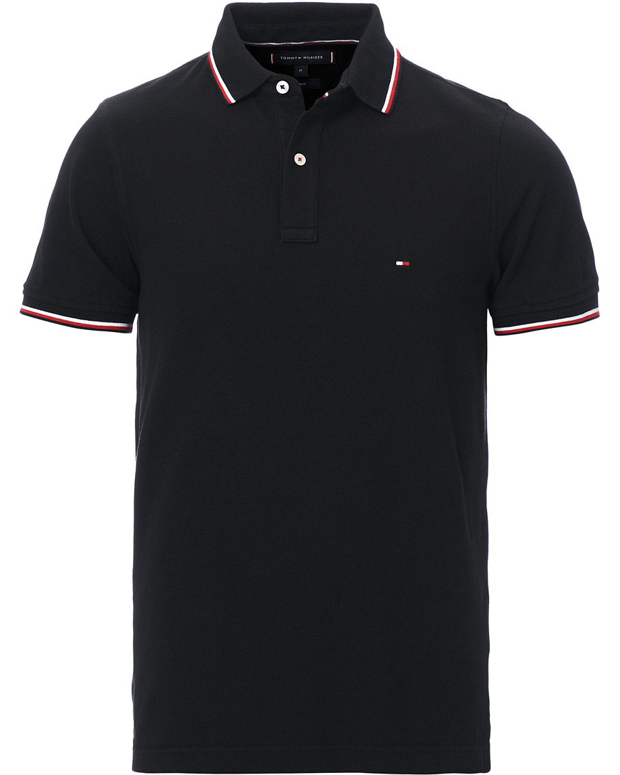 Herren | Poloshirts | Tommy Hilfiger | Slim Fit Tipped Polo Black