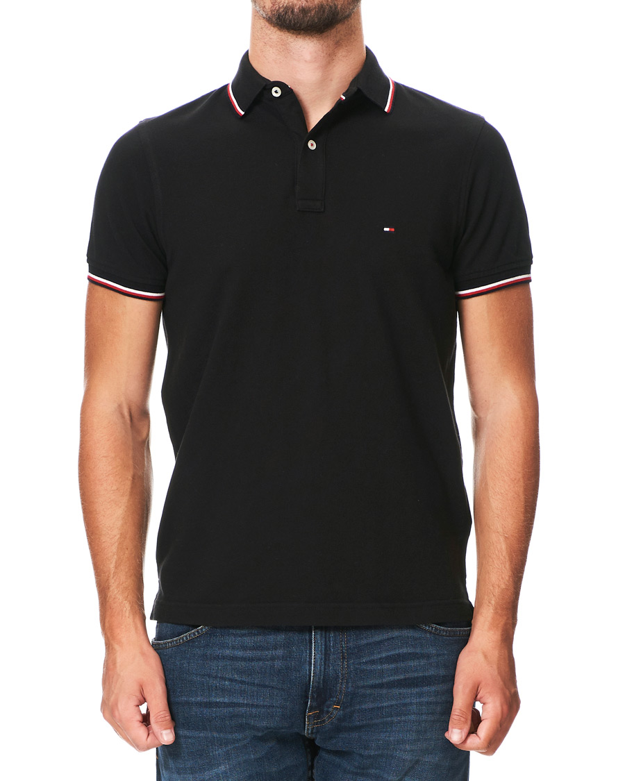 Herren | Poloshirts | Tommy Hilfiger | Slim Fit Tipped Polo Black