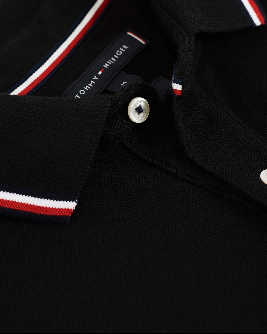 Herren | Poloshirts | Tommy Hilfiger | Slim Fit Tipped Polo Black